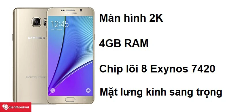 Samsung Galaxy Note 5 sự kết hợp giữa kim loại chắc chắn và kính cường lực sang trọng
