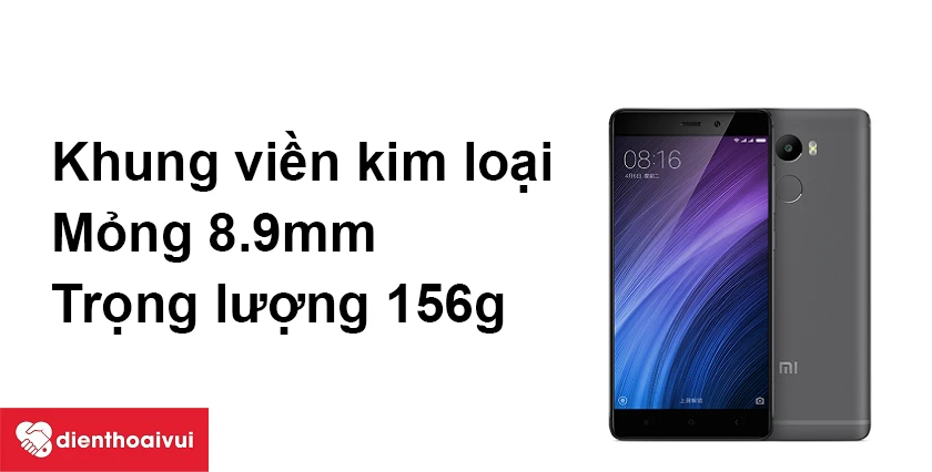 Xiaomi Redmi Note 4 Prime với thiết kế khung viền kim loại, mỏng 8.9mm