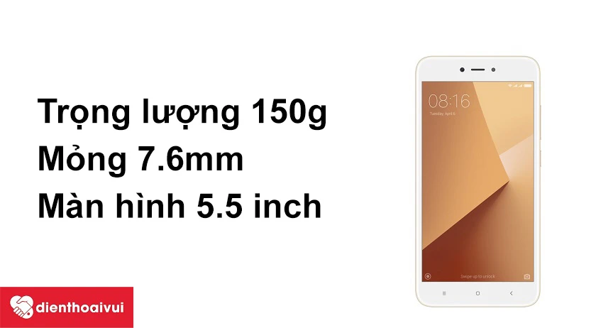 Xiaomi Redmi Note 5A – nắp lưng nhựa