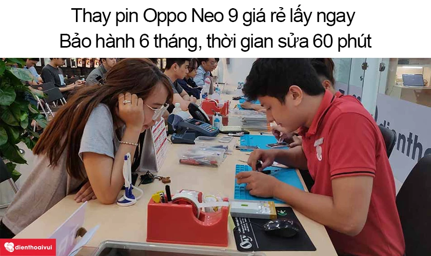 Thay pin OPPO Neo 9 chính hãng, giá rẻ TPHCM và Hà Nội