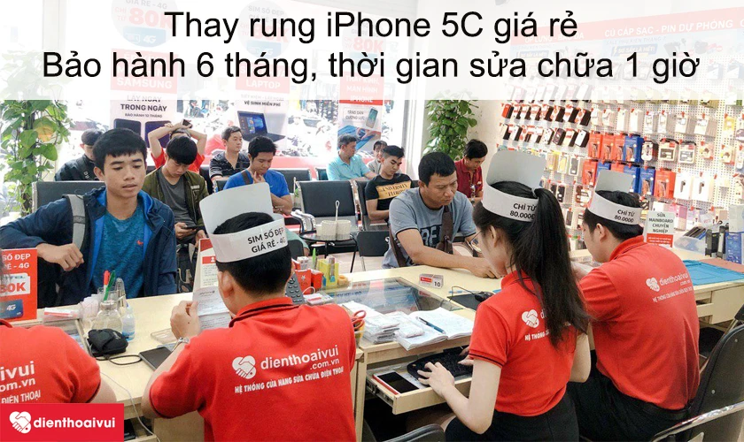 Dịch vụ thay rung iPhone 5C giá rẻ lấy ngay tại Điện Thoại Vui