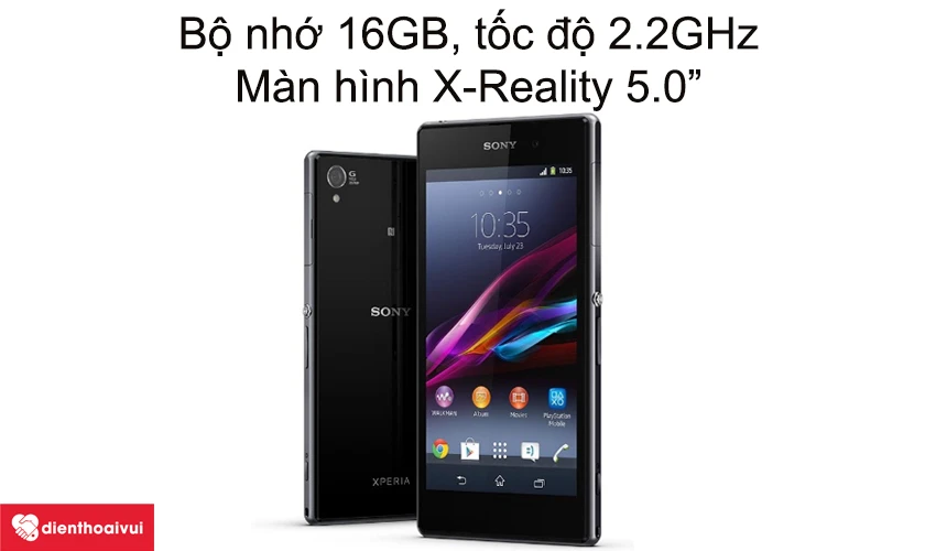 Bộ nhớ 16GB, tốc độ 2.2GHz, màn hình X-Reality 5.0”