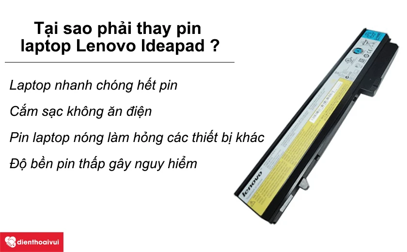 Tại sao cần phải thay pin laptop Lenovo Ideapad