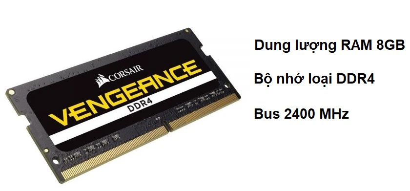 Ram laptop Corsair Vengeance DDR4 8GB (1x8GB) Bus 2400 – chất lượng tương xứng với mức giá