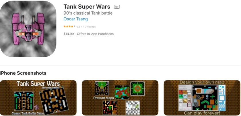 Game Arcade hay cho iOS: Tank Super Wars