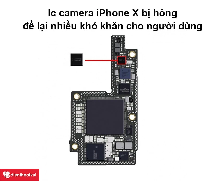 Dấu hiệu IC camera iPhone X bị hư cần sửa