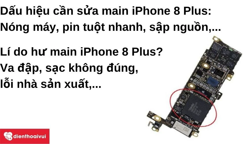 Dấu hiệu cần sửa main ổ cứng iPhone 8 Plus