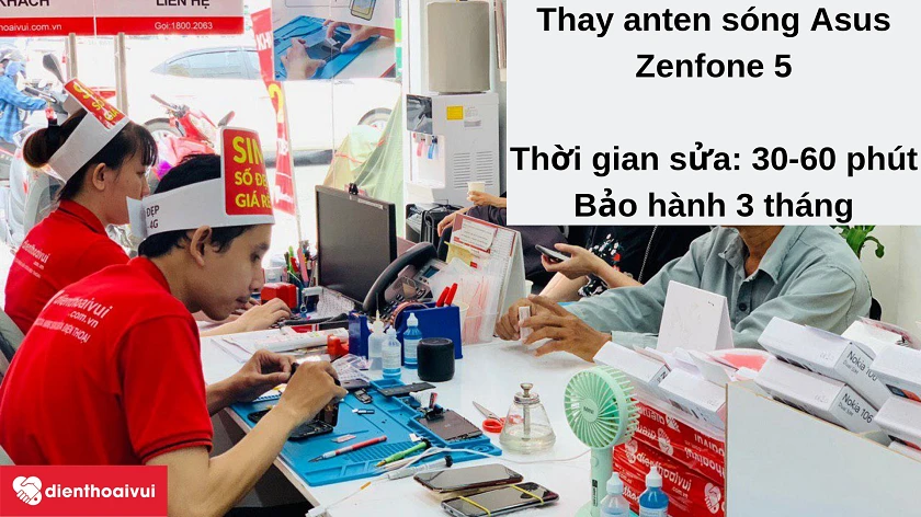 Dịch vụ thay anten sóng Asus Zenfone 5 nhanh chóng, giá hợp lý tại Điện Thoại Vui