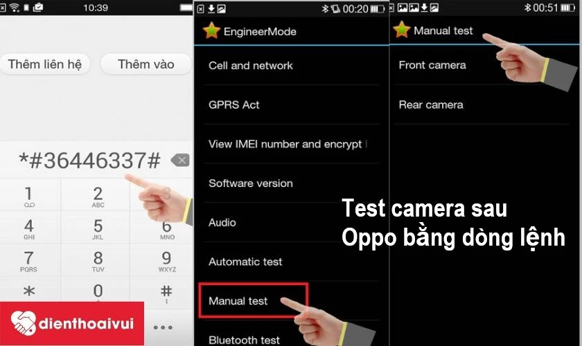 Cách kiểm tra camera sau của điện thoại Oppo A51 có bị lỗi phần mềm hay phần cứng bằng dòng lệnh