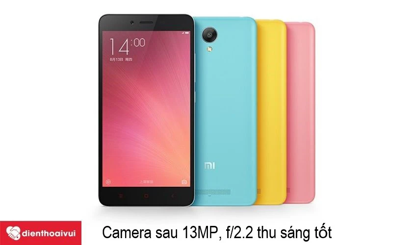 Chiếc smartphone tầm trung đáng sở hữu với camera 5MP, khẩu độ f/2.0 mang tên Xiaomi Redmi Note 2
