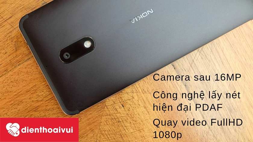 Điện thoại Nokia 6 với Camera trước 8MP mang đến những bức ảnh selfie ấn tượng