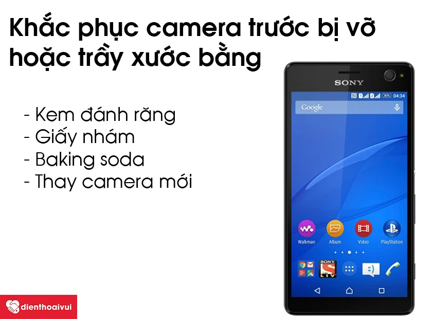 Khắc phục camera trước bị vỡ hoặc trầy xước trên điện thoại Sony Xperia C4