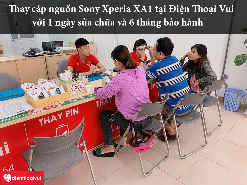Địa chỉ uy tín để thay cáp nguồn điện thoại Sony Xperia XA1? – đến ngay Điện Thoại Vui