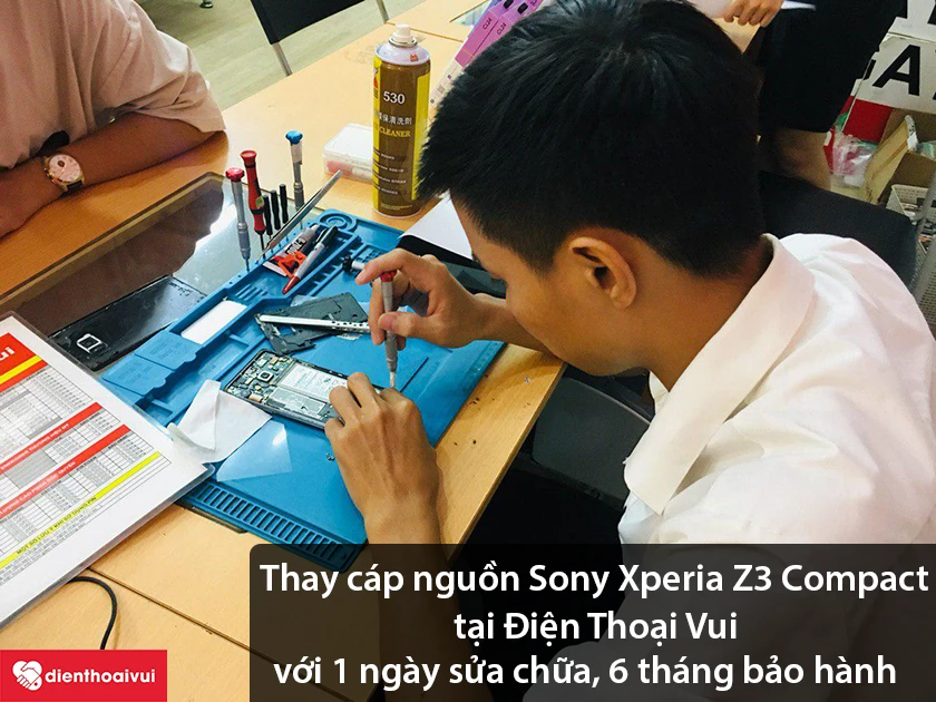 Dịch vụ thay cáp nguồn Sony Xperia Z3 Compact giá rẻ, chuyên nghiệp tại Điện Thoại Vui