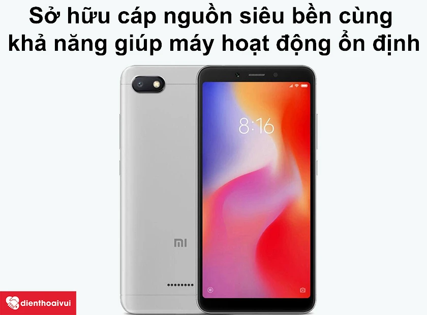 Xiaomi Mi 6A sở hữu cáp nguồn siêu bền cùng khả năng giúp máy hoạt động ổn định