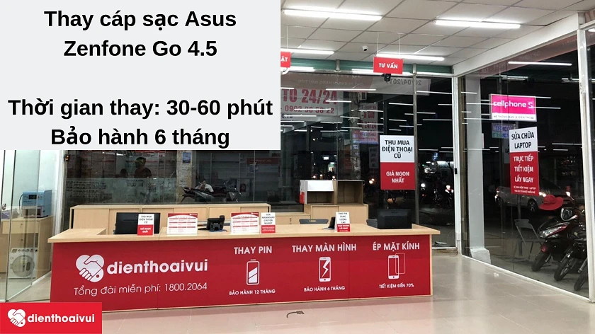 Dịch vụ thay cáp sạc Asus Zenfone Go 4.5 giá hợp lý, chất lượng tốt tại Điện Thoại Vui