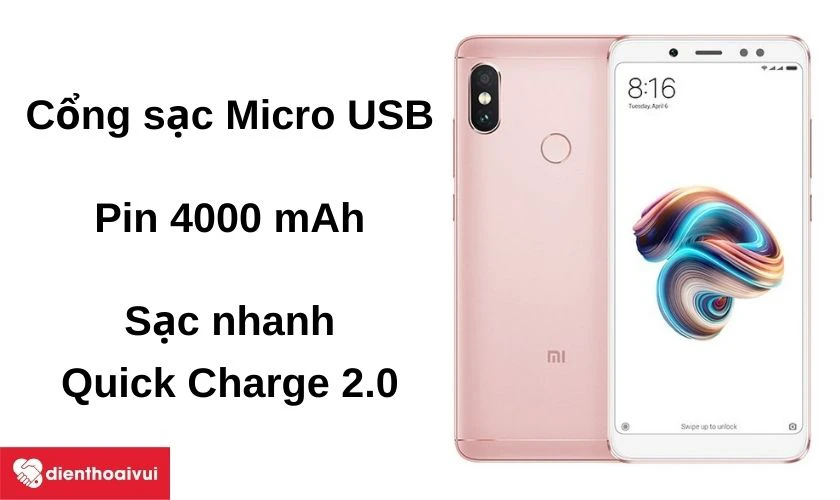 Cổng sạc Micro USB và sạc nhanh Quick Charge 2.0