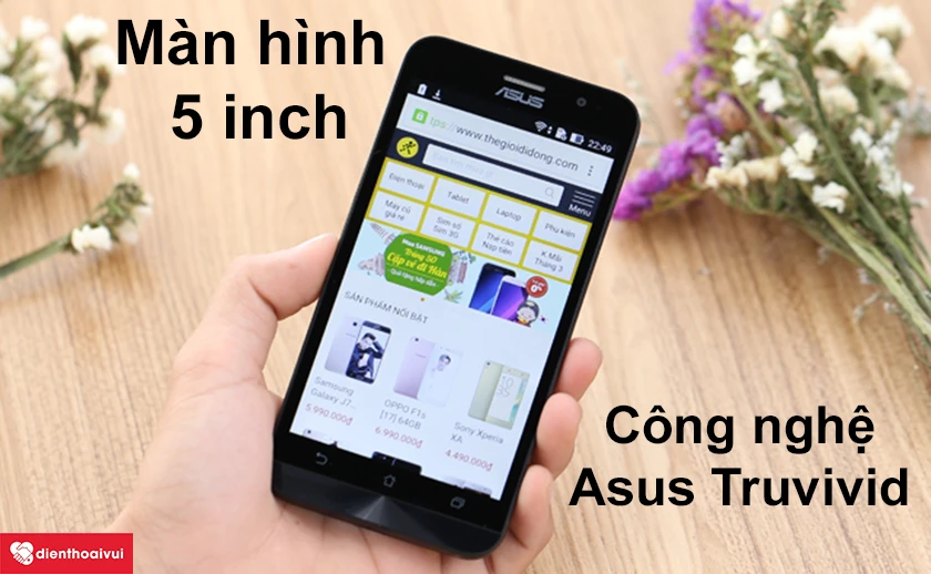 Asus Zenfone 2 Go - màn hình 5 inch công nghệ Asus Truvivid màu sắc trung thực