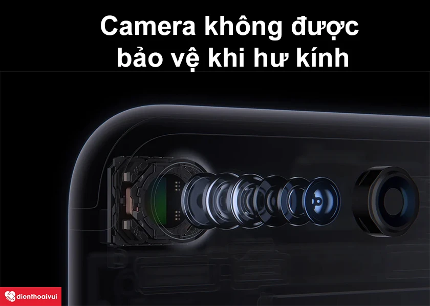 Camera iPhone 7 không được bảo vệ khi kính camera bị hư