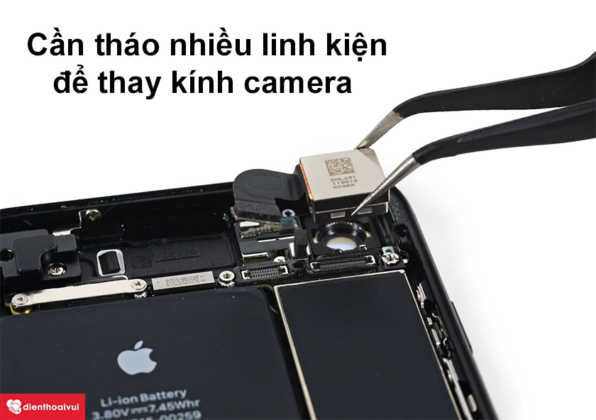 Thay mặt kính camera iPhone 7 có ảnh hưởng đến các linh kiện khác