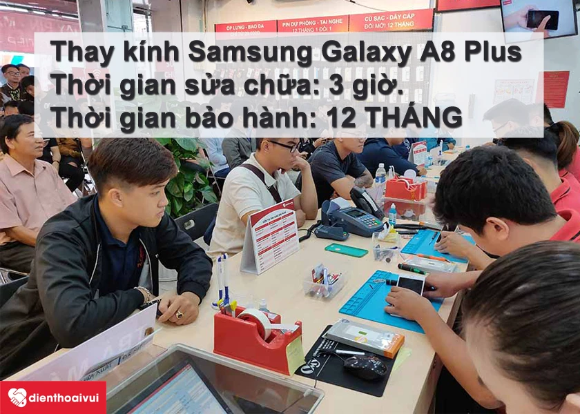Thay kính Samsung Galaxy A8 Plus tại Điện Thoại Vui - giá rẻ, chất lượng và chuyên nghiệp