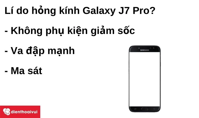 Lí do mặt kính Samsung Galaxy J7 Pro bị hỏng?