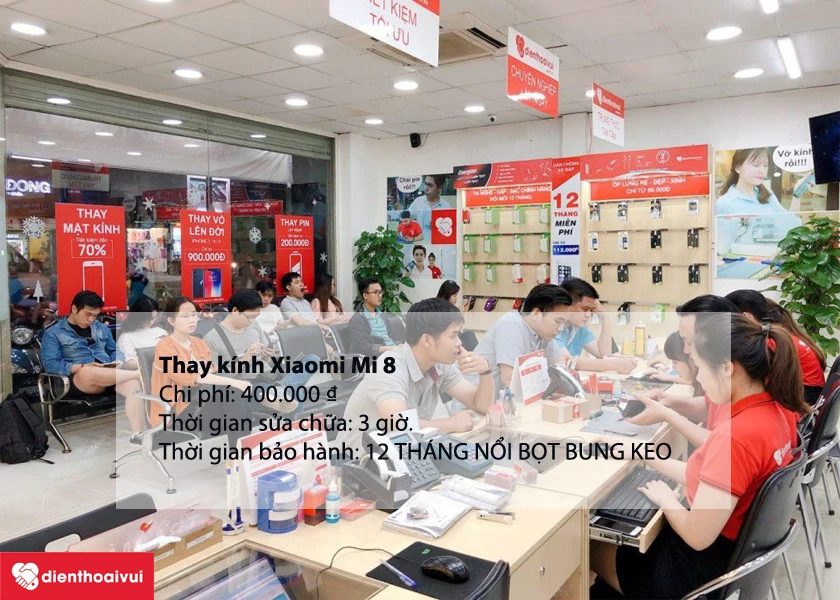 Thay kính Xiaomi Mi 8 tại Điện Thoại Vui - chuyên nghiệp, giá cả hợp lý