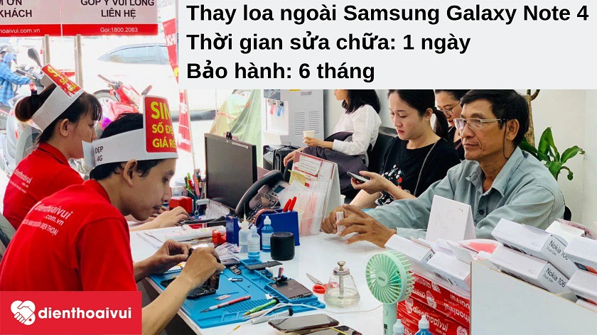 Dịch vụ thay loa ngoài Samsung Galaxy Note 4 chất lượng tốt, giá rẻ tại Điện Thoại Vui
