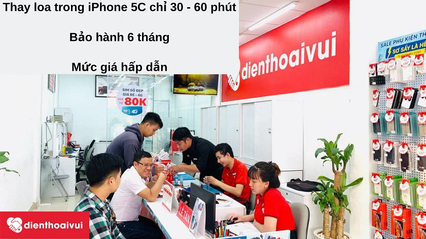 Dịch vụ thay loa trong iPhone 5C chuyên nghiệp, giá rẻ tại Điện Thoại Vui