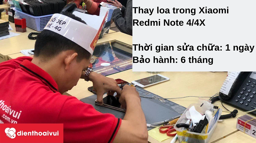 Dịch vụ thay loa trong Xiaomi Redmi Note 4/4X chuyên nghiệp, giá tốt tại Điện Thoại Vui