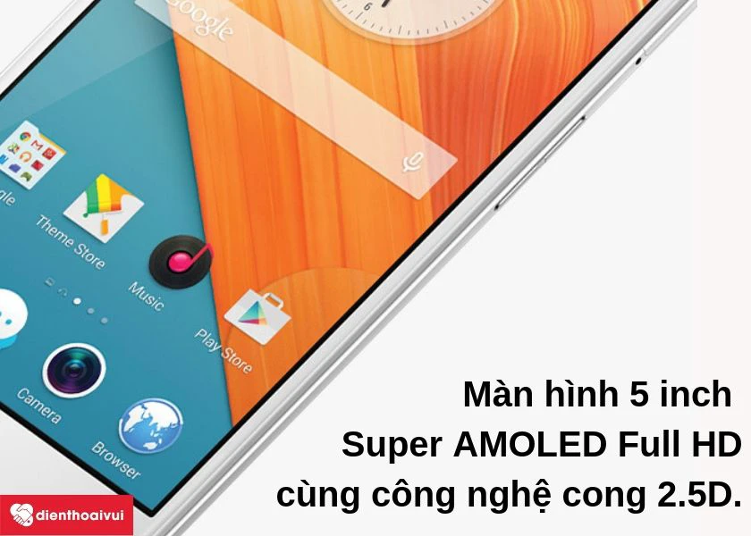 Thay thế màn hiển thị hình cho điện thoại Oppo R-7, chiếc màn hình 5 inch Super AMOLED Full HD cùng công nghệ công 2.5D