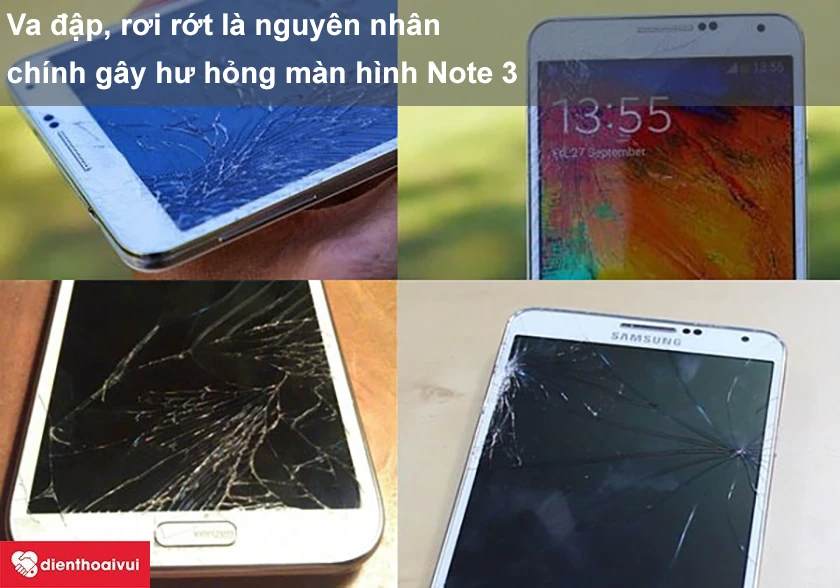 Nguyên nhân gây hư hỏng màn hình Galaxy Note 3.