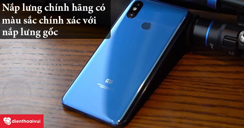 Nắp lưng Xiaomi Mi A2 chính hãng khi quan sát bằng mắt thường sẽ có màu sắc chính xác