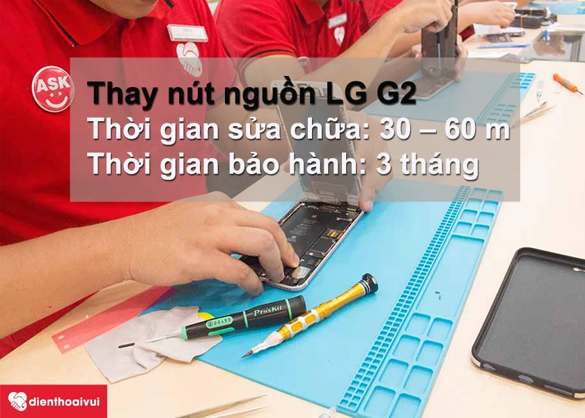 Thay nút nguồn LG G2 mới chính hãng, nhanh chóng, chất lượng tại Điện Thoại Vui