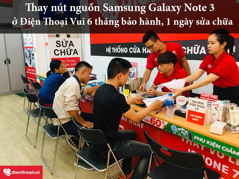 Thay nút nguồn điện thoại Samsung Galaxy Note 3 chính hãng, giá rẻ tại Hà Nội và Hồ Chí Minh