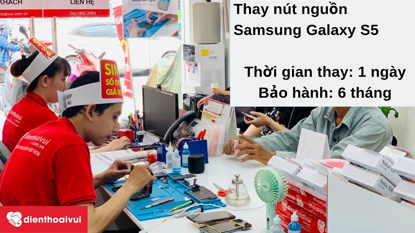 Dịch vụ thay nút nguồn Samsung Galaxy S5 giá rẻ, chất lượng cao tại Điện Thoại Vui