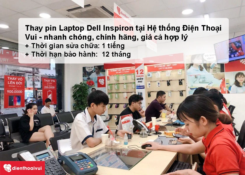 Dịch vụ thay pin laptop Dell Inspiron giá rẻ, chuyên nghiệp tại Tp.Hồ Chí Minh và Hà Nội 