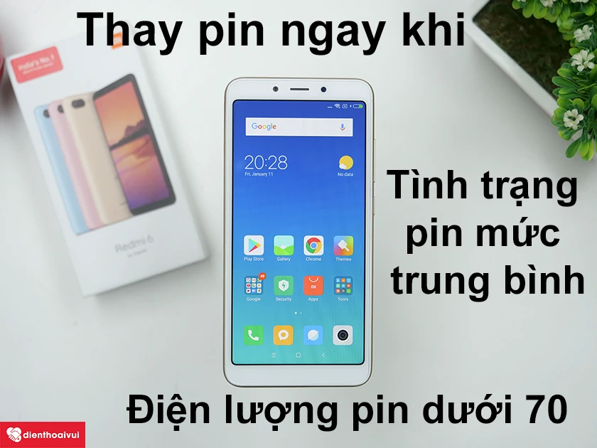 Khi nào cần thay pin cho điện thoại Xiaomi Redmi 6A?