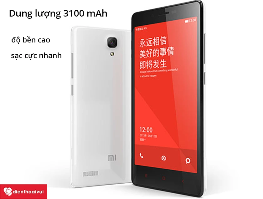 Xiaomi Redmi Note - pin 3100 mAh