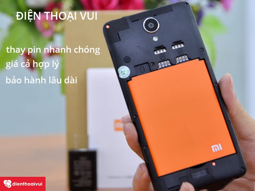 Dịch vụ thay pin Xiaomi Redmi Note giá rẻ, lấy ngay tại Điện Thoại Vui