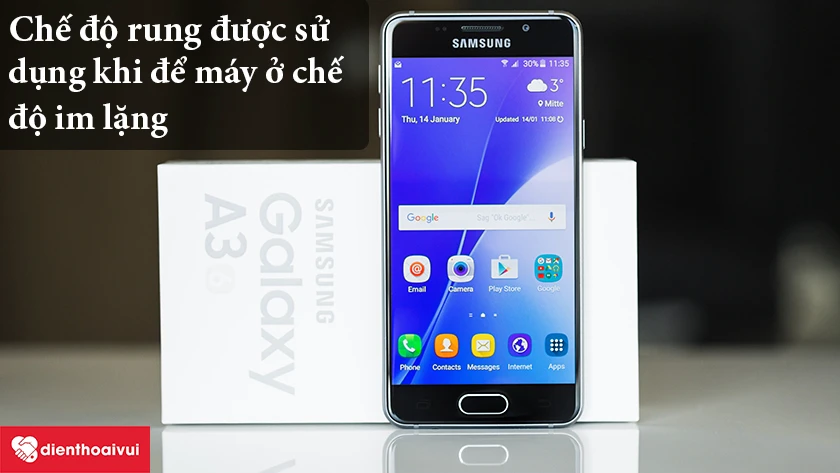 Samsung Galaxy A3 2016 – Chế độ rung cần thiết khi để máy ở chế độ im lặng