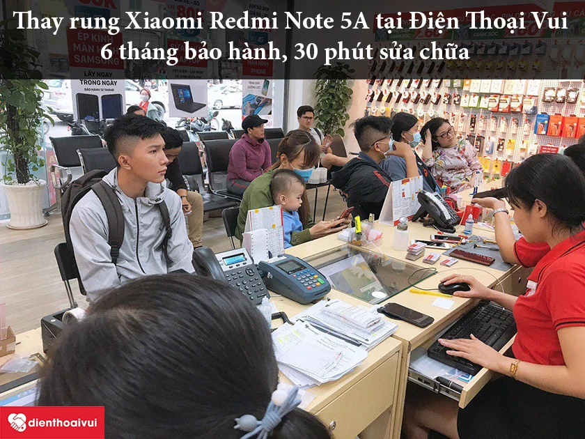 Dịch vụ thay rung Xiaomi Redmi Note 5A chính hãng, lấy ngay tại Điện Thoại Vui