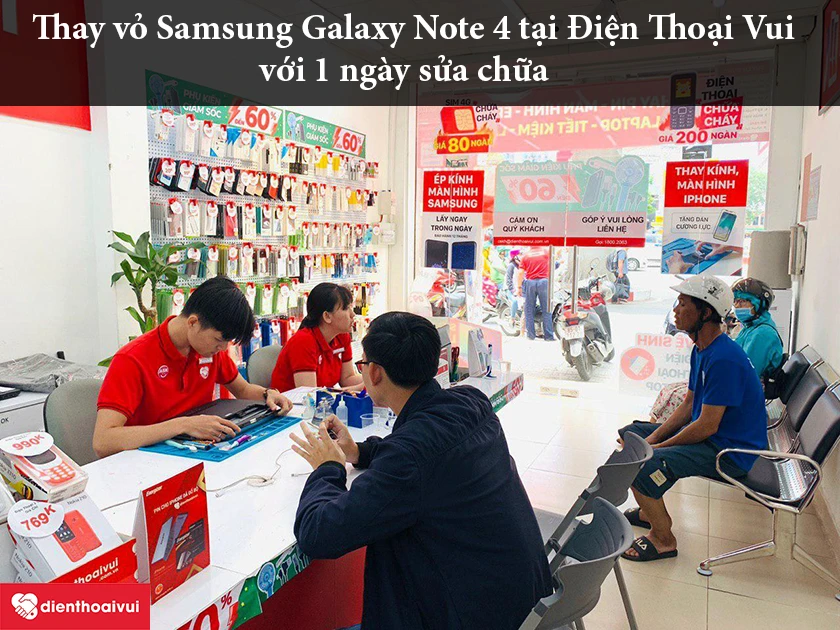 Thay vỏ Samsung Galaxy Note 4 chính hãng, giá rẻ tại Hà Nội và Hồ Chí Minh