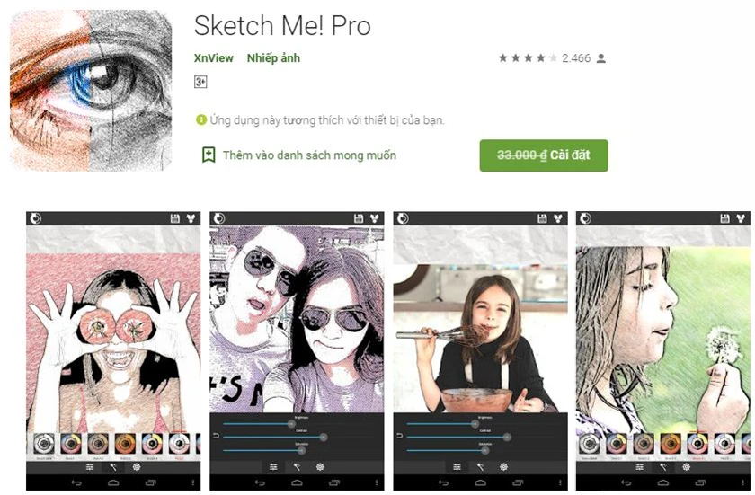 Sketch Me! Pro - app android miễn phí chỉnh sửa ảnh