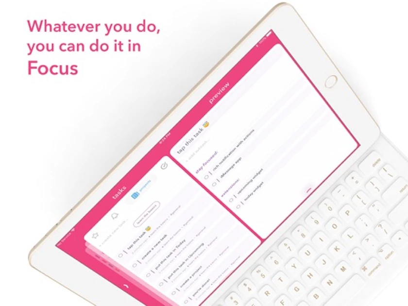 Focus - tasks, projects, notes, ứng dụng cho iPad