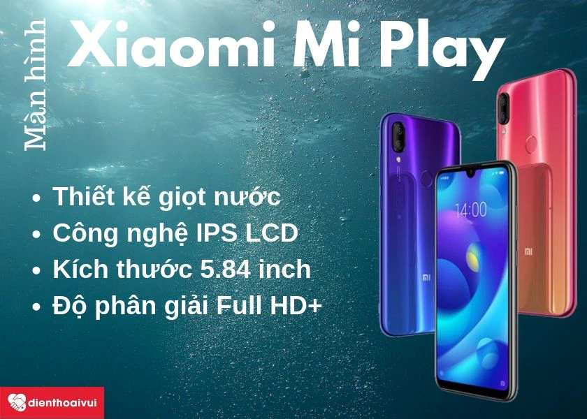 Xiaomi Mi Play, màn hình 5.84 inch, độ phân giải Full HD+