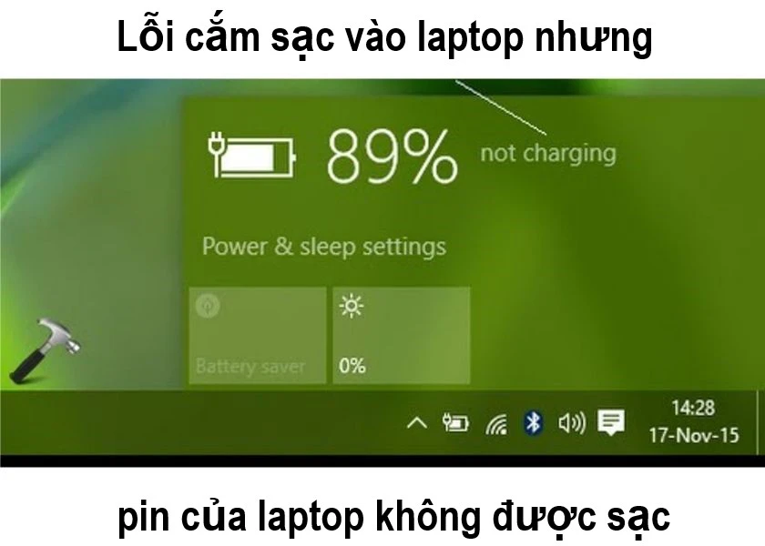 Lỗi sạc pin laptop dell không được (plugged in, not charging)