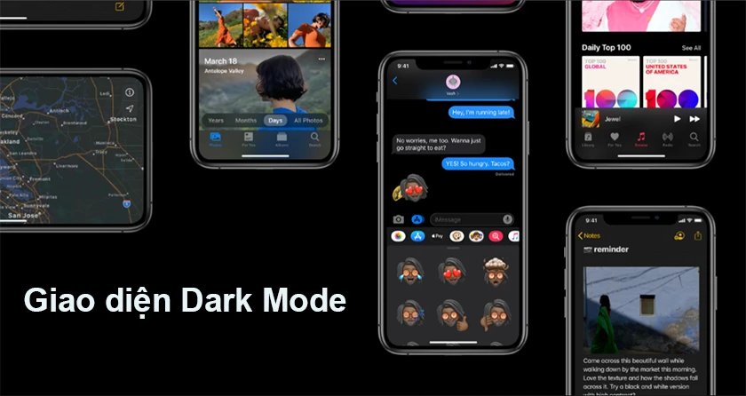Giao diện dark mode – giao diện tối