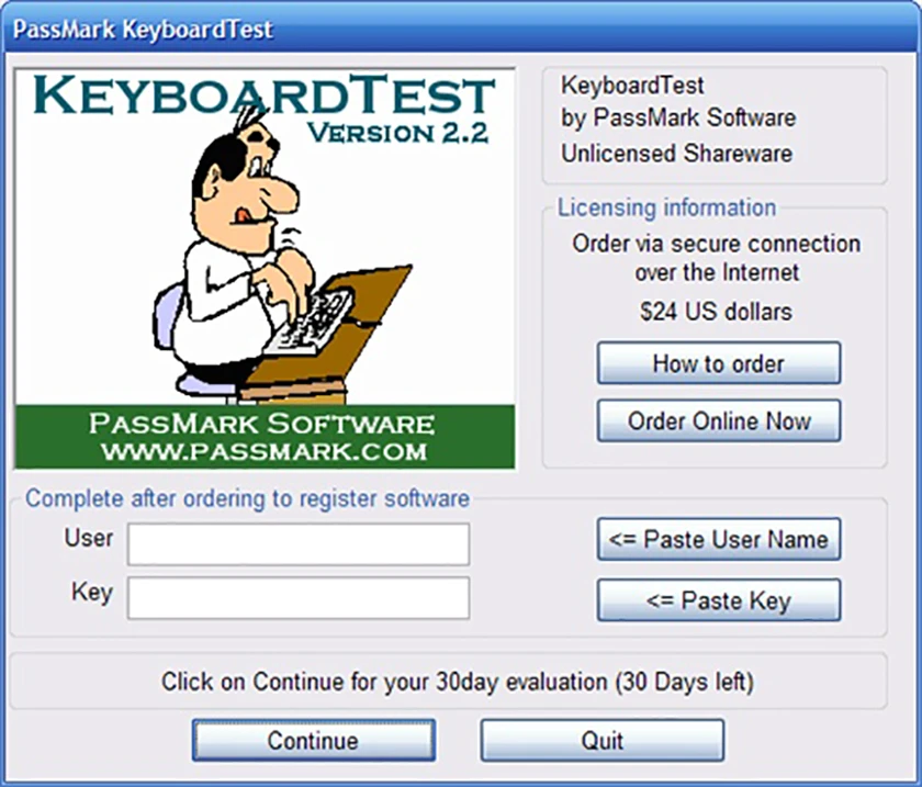 Phần mềm KEYBOARDTEST