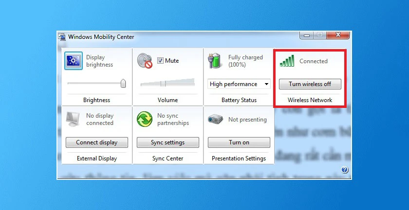 Kết nối wifi cho máy tính laptop Windows 7